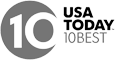 It’s a “USA TODAY 10 BEST” logo with a circular “10” and the text “USA TODAY” and “10 BEST.”